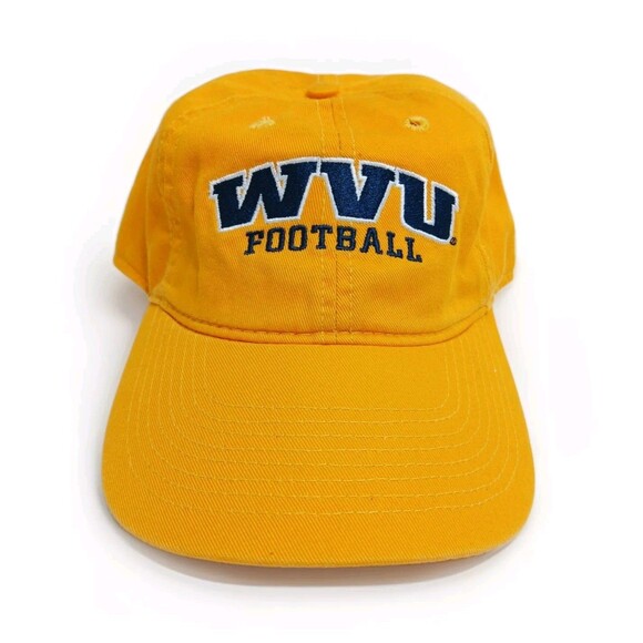 West Virginia University Football Hat Cap The Game Vintage USA Made Yellow Strap - Picture 1 of 7